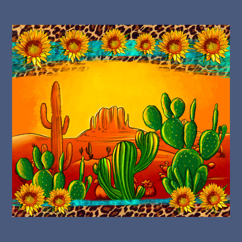 Desert Sunset With Cactus Sunflowers And Leopard Vintage Hoodie by Artiststas | Teevron
