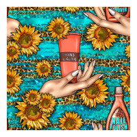 hand cream nail polish remover and sunflowers with leopard and glitter | Teevron