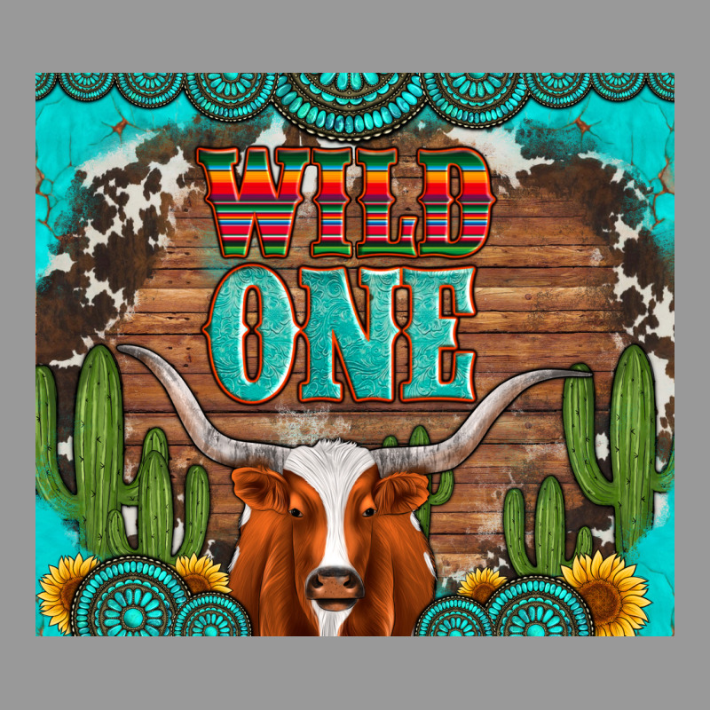Wild One Longhorn Gemstones Cactus And Sunflowers Vintage Hoodie by Artiststas | Teevron