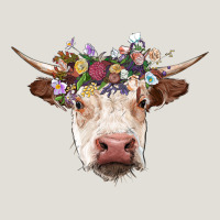 Hereford Cow With Floral Headband Heavy Core Tee | Teevron