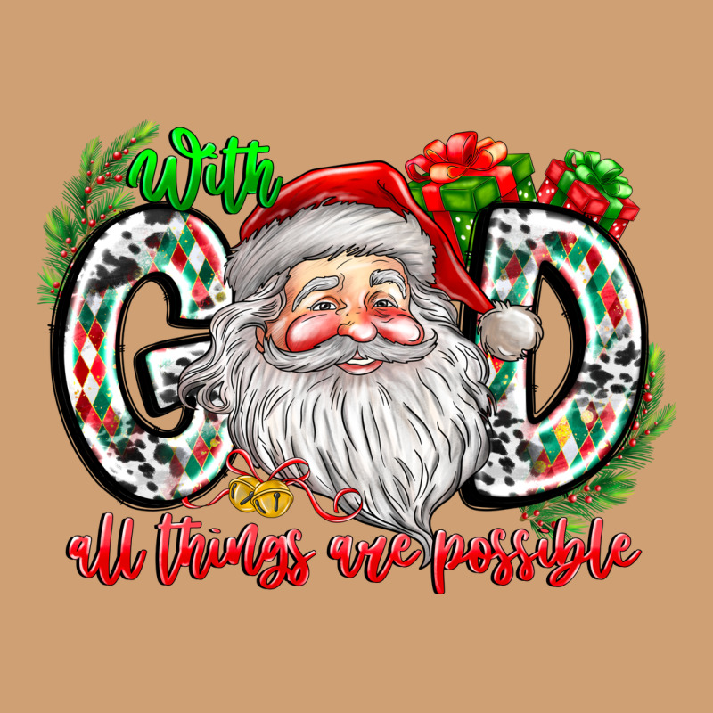 With God All Things Are Possible Santa Vintage Tee by CowhideDigitalArt | Teevron