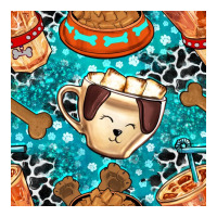 dog coffee cups and food container with cowhide seamless pattern bbs | Teevron