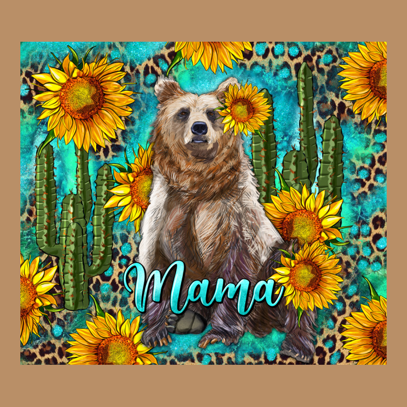 Mama Bear With Sunflowers And Cactus Vintage Hoodie by Artiststas | Teevron