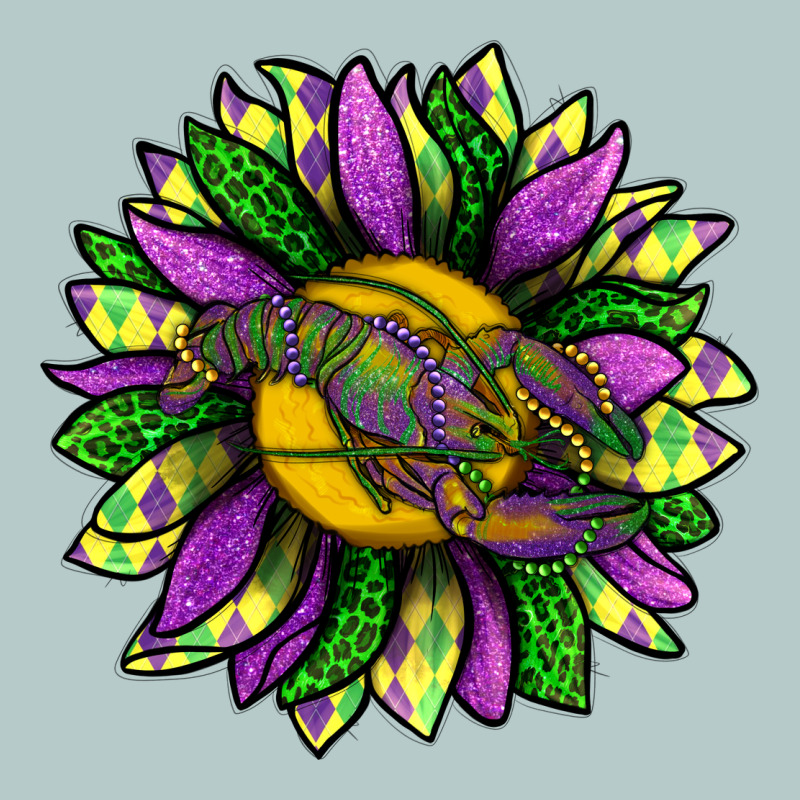 Mardi Gras Sunflower With Crawfish Heavy Core Tee by BundleAndBundleShop | Teevron