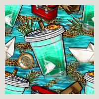 Fish Coffee Cups And Reeds With Paper Boat And Leopard Lake Seamless P Heavy Core Tee | Teevron