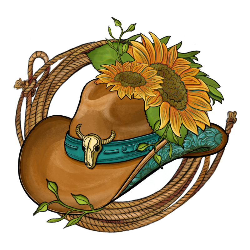Western Hat With Sunflowers And Rope Long Sleeve Tee by Artiststas | Teevron