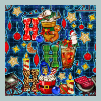 Christmas Ho Ho Ho With Coffee Cups And Ornaments With Plaid Seamless  Heavy Core Tee | Teevron