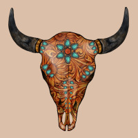 Western Tooled Leather Bull Skull Urban Heavy Tee | Teevron