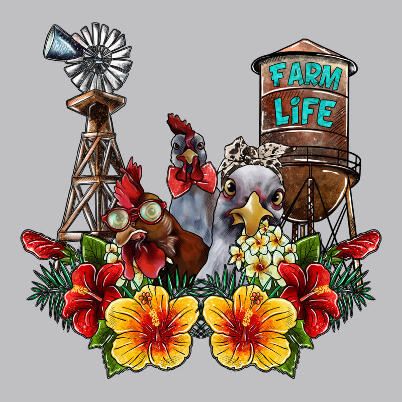 Farm Life Chicken Long Sleeve Tee by SublimationCraftShop | Teevron