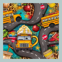 School Bus Coffee And Star With Leopard Seamless Pattern Bbs Heavy Core Tee | Teevron