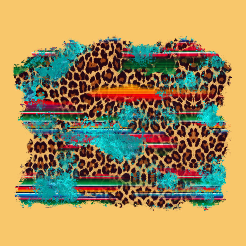 Western Serape Leopard Turquoise  Background Vintage Hoodie by Artiststas | Teevron