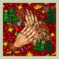 Christmas Nails And Trees With Leopard And Plaid Seamless Pattern Bbs Heavy Core Tee | Teevron