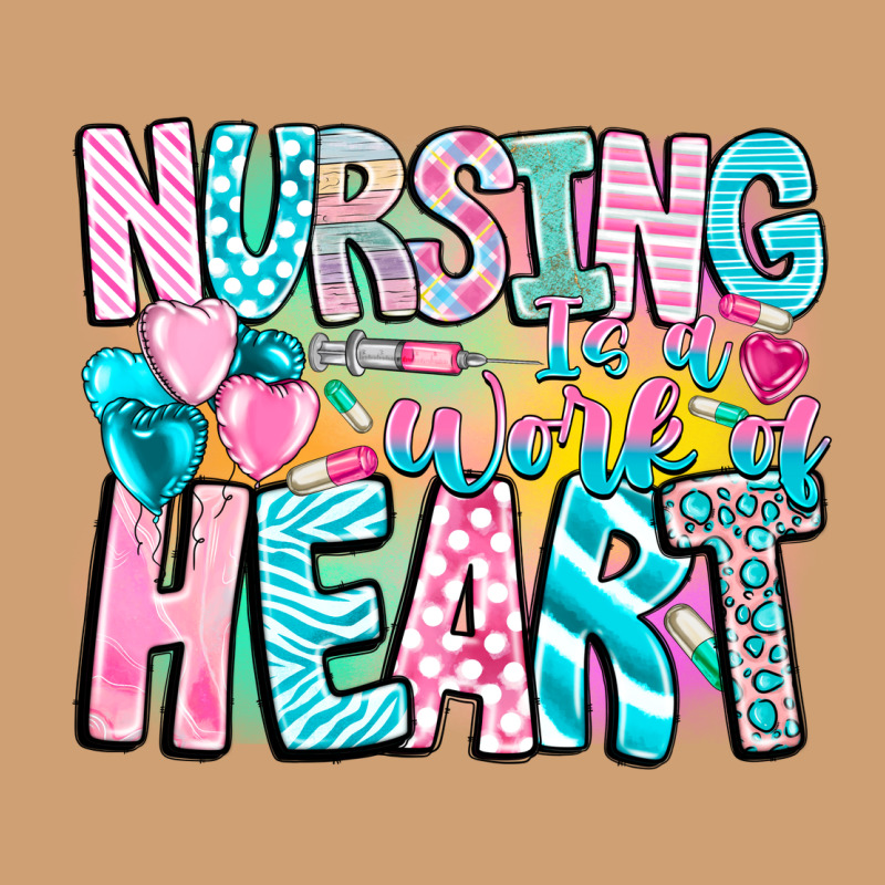 Nursing Is A Work Of Heart Vintage Tee by CowhideDigitalArt | Teevron