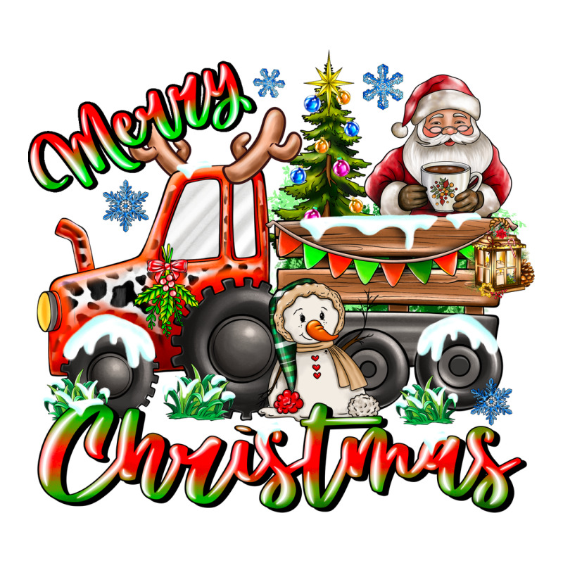 Merry Christmas  Tractor Ladies Tee by CowhideDigitalArt | Teevron