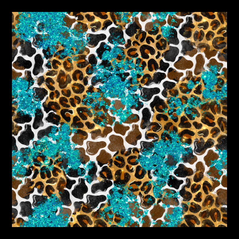 Turquoise Glitter Cowhide Leopard Seamless Pattern Premium Tee by BundleAndBundleShop | Teevron