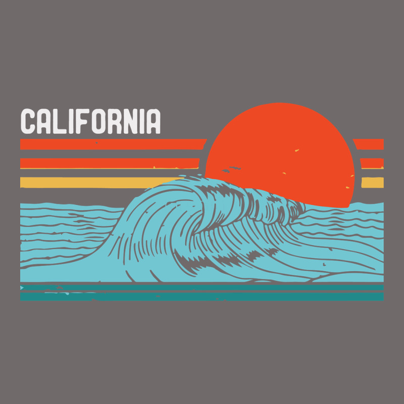 Vintage California Wave Surf Retro 80s California Beach Surfing Urban Heavy Tee by linhVisuals | Teevron