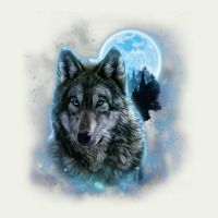 T Shirt, Grey Wolf Hunting Ground, Icy Moon, Forest, Galaxy Urban Heavy Tee | Teevron