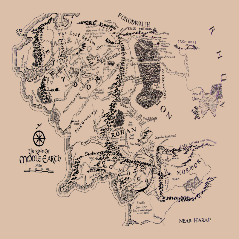 Middle Earth Map [tw] Urban Heavy Tee by linhVisuals | Teevron