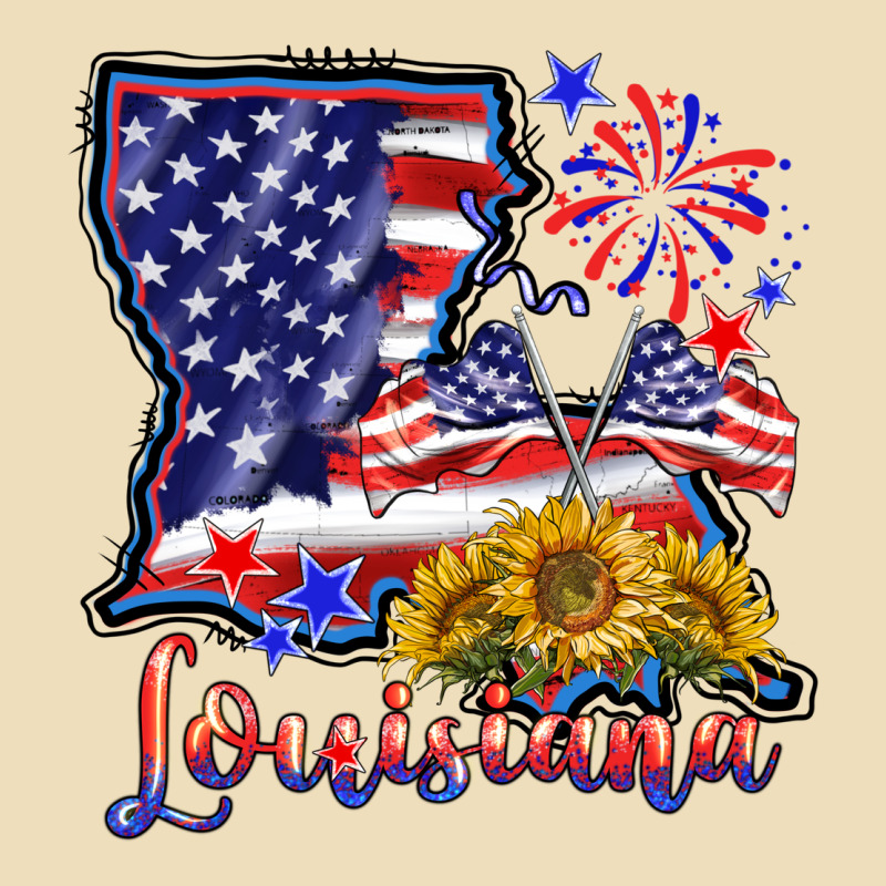4th Of July  Louisiana Map Premium Hoodie by BarkalooDesign | Teevron