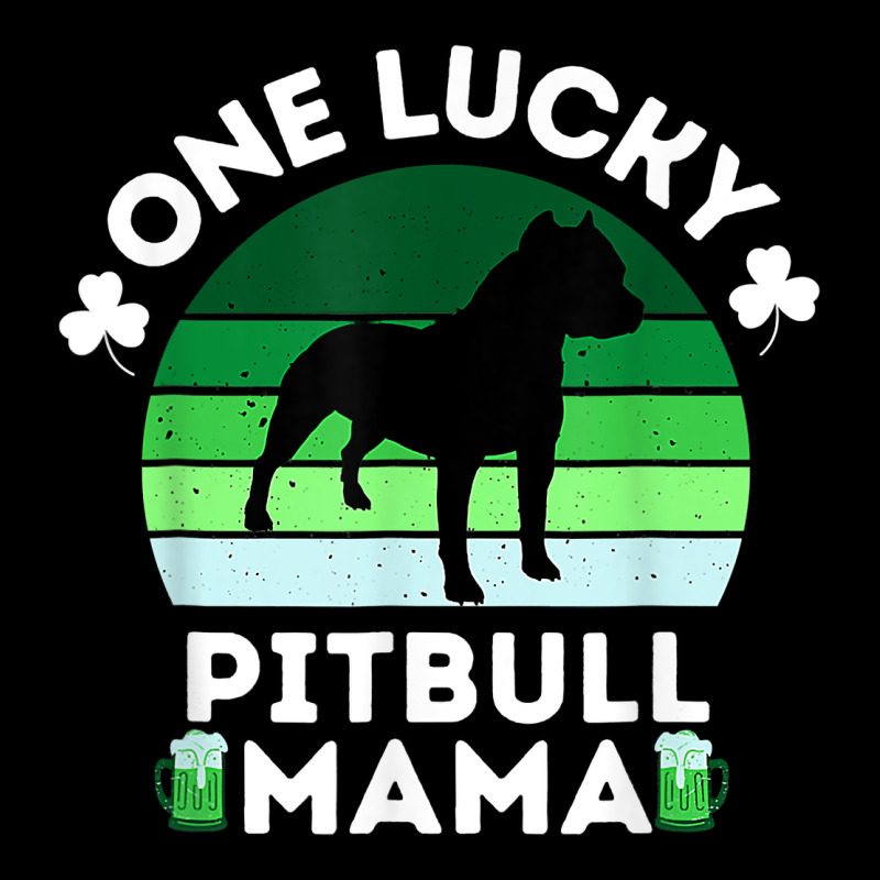 Funny St Patrick's Day One Lucky Pitbull Mama Pitbulldog T Shirt Urban Heavy Tee by linhVisuals | Teevron