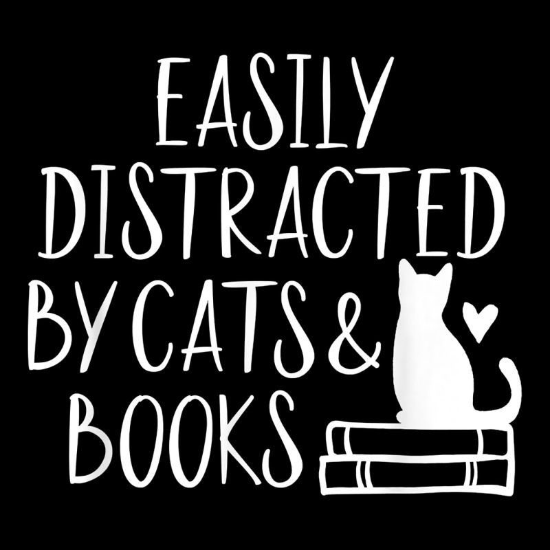 Easily Distracted By Cats And Books   Cute Book Lover T Shirt Urban Heavy Tee by linhVisuals | Teevron