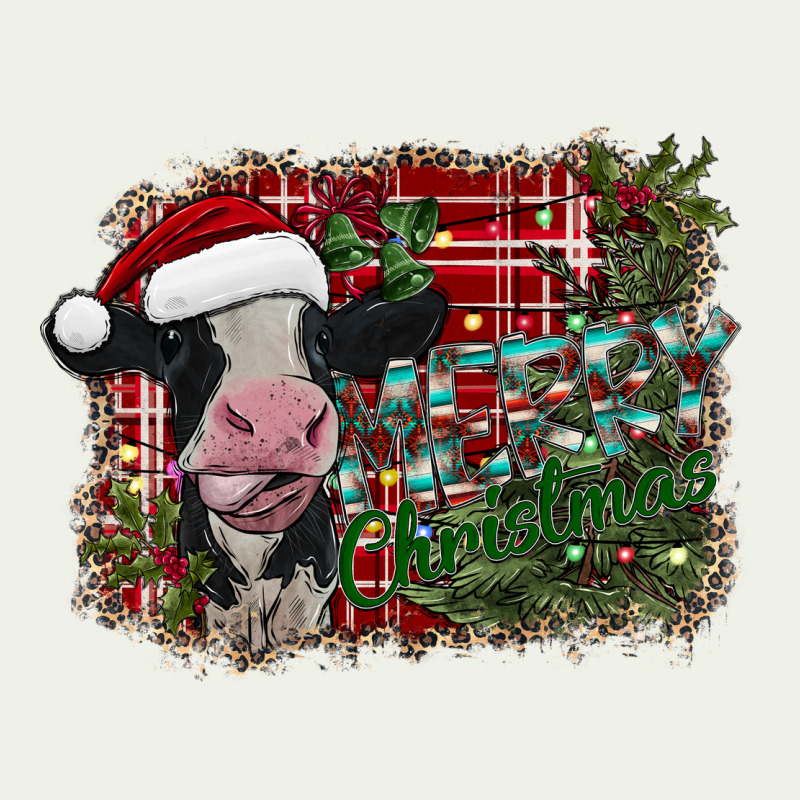 Merry Christmas Cow Urban Heavy Tee by CowhideDigitalArt | Teevron