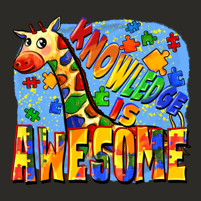 Knowledge Is Awesome Autism Giraffe Heavy Core Tee by FaDigitalArtStudio | Teevron