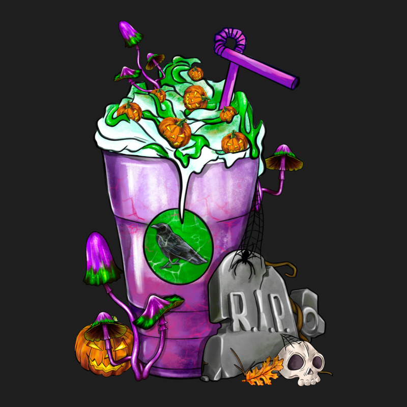 Halloween Cold Drink Frappe With Tombstone Classic Tee by FaDigitalArtStudio | Teevron