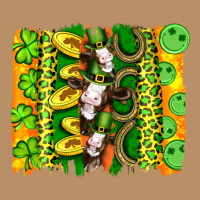 St Patricks Cow And Coin Wıth Clovers And Leopard Brushstrokes Vintage Hoodie | Teevron