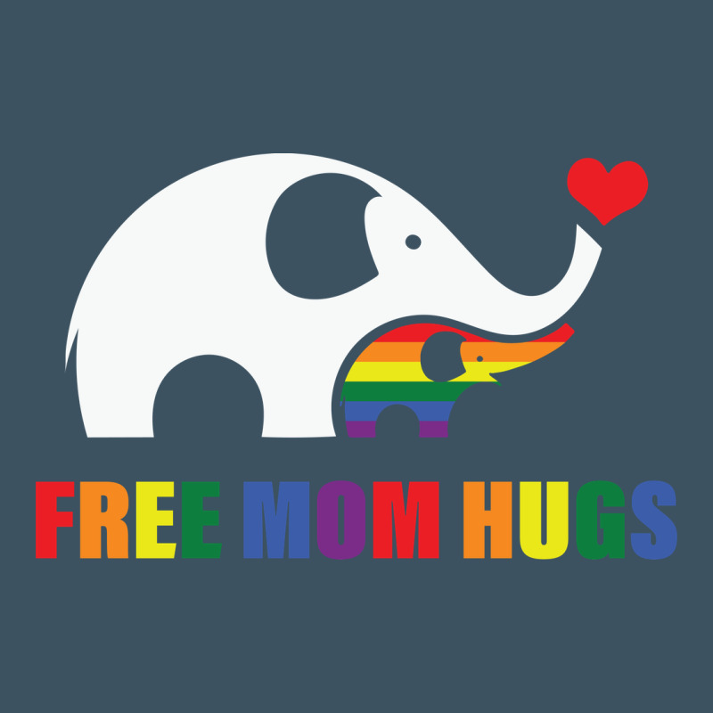Free Mom Hugs Pride Elephant Rainbow Urban Heavy Tee by linhVisuals | Teevron