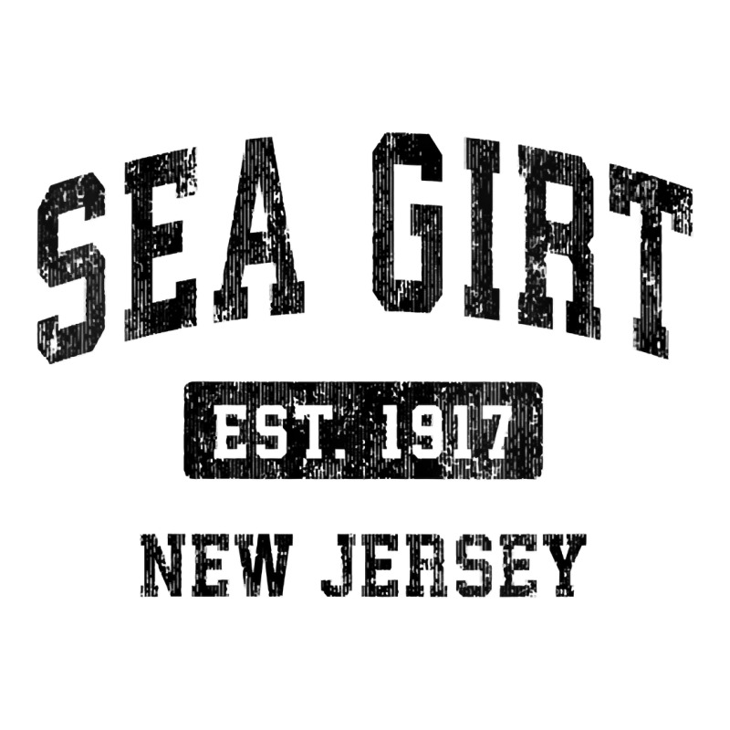 Womens Sea Girt New Jersey Nj Vintage Sports Design Black Design V Nec Urban Heavy Tee by linhVisuals | Teevron