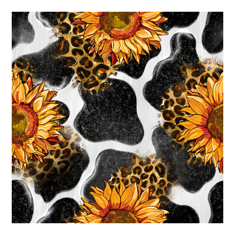 Cowhide Leopard Sunflower Seamless Pattern Premium Tee by BundleAndBundleShop | Teevron