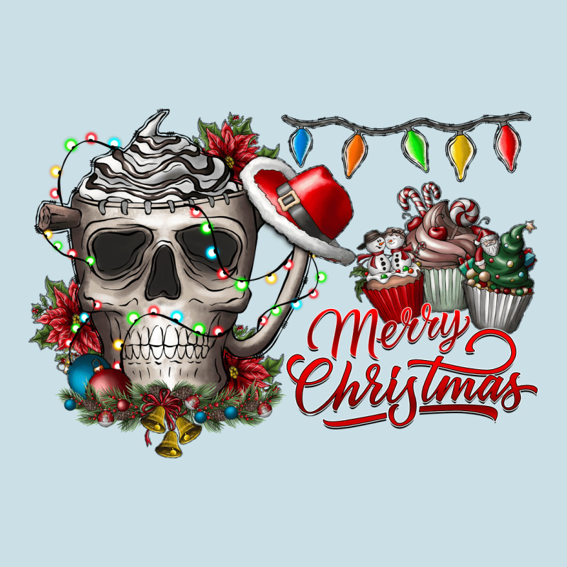 Merry Christmas  Skull Ladies Tee by CowhideDigitalArt | Teevron
