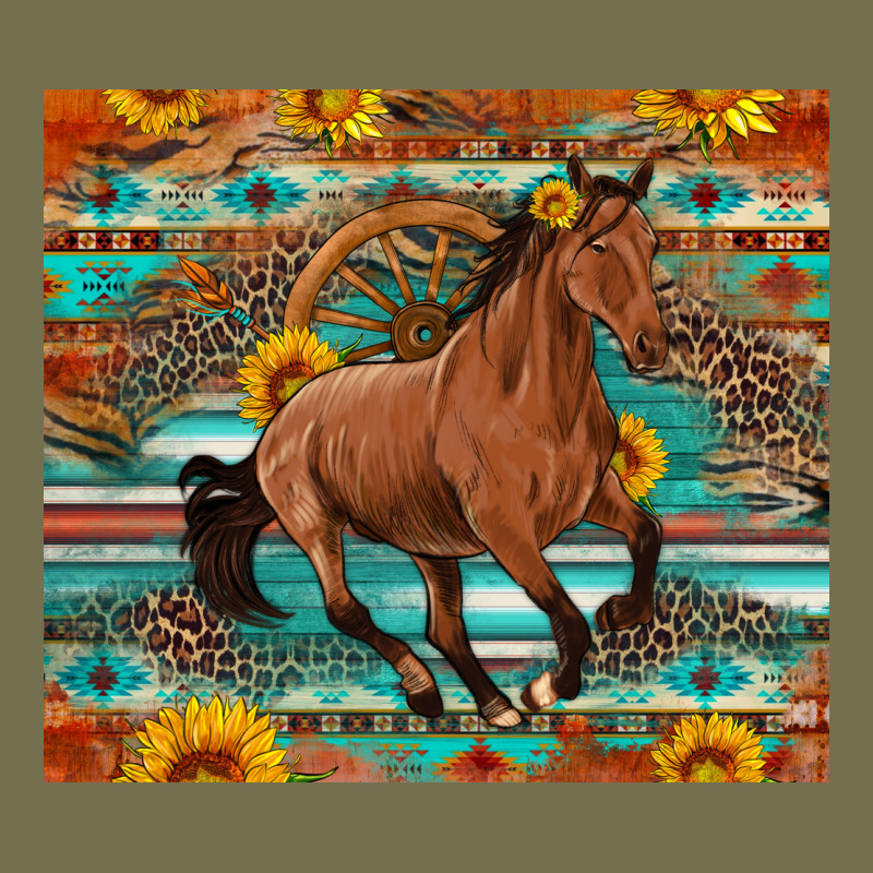 Galloping Horse Aztec Sunflower Vintage Hoodie by Artiststas | Teevron