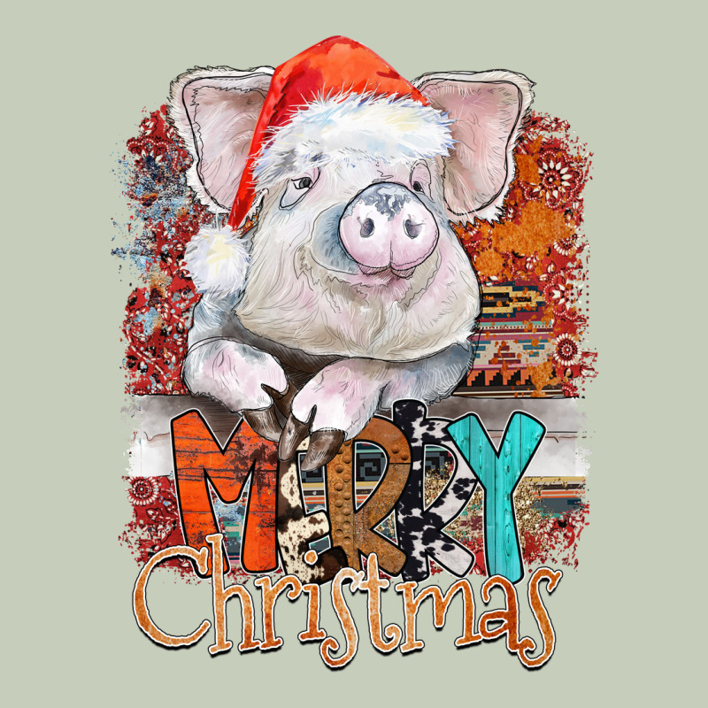 Merry Christmas Pig Ladies Tee by CowhideDigitalArt | Teevron