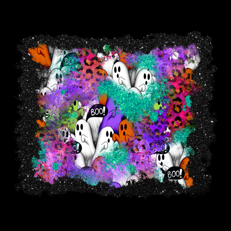 Halloween Ghost And Turquoise Glitter Background Premium Tee by BundleAndBundleShop | Teevron
