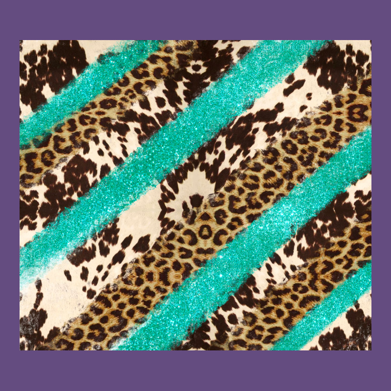 Turquoise Glitter Leopard And Cowhide Vintage Hoodie by Artiststas | Teevron