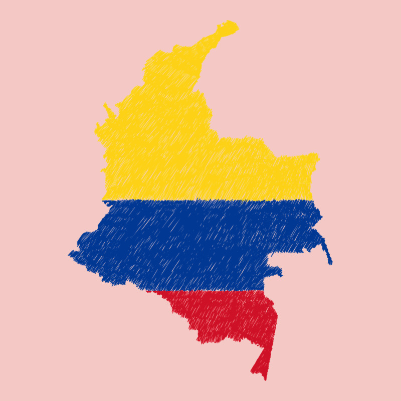 Colombia Flag Map Drawing Line Art Urban Heavy Tee by linhVisuals | Teevron