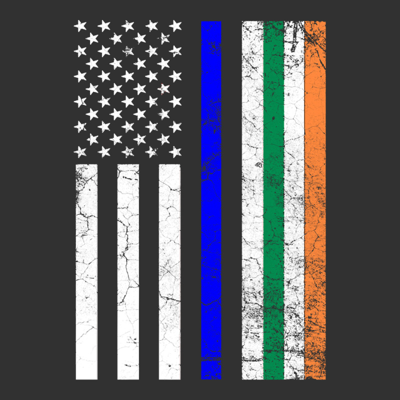 Irish American Flag Thin Blue Line Police St. Patrick's Day Long Sleev Urban Heavy Tee by linhVisuals | Teevron