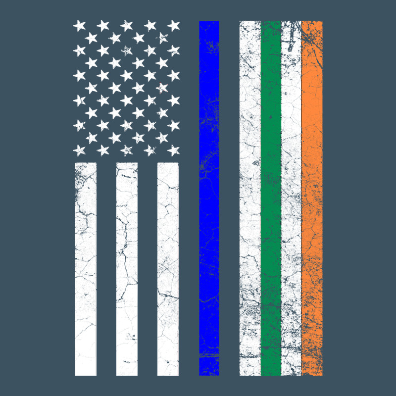 Irish American Flag Thin Blue Line Police St. Patrick's Day Long Sleev Urban Heavy Tee by linhVisuals | Teevron