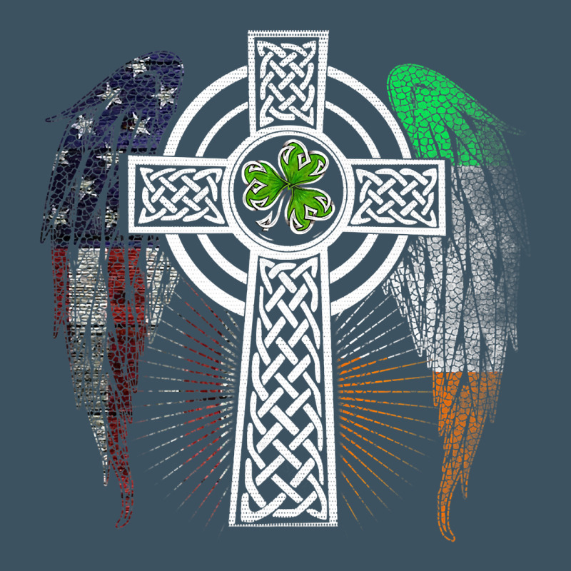 Irish American Usa Flag Celtic Cross St Patrick's Day Premium T Shirt Urban Heavy Tee by linhVisuals | Teevron