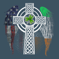 Irish American Usa Flag Celtic Cross St Patrick's Day Premium T Shirt Urban Heavy Tee | Teevron