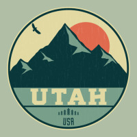 Utah Retro Mountain Badge Urban Heavy Tee | Teevron
