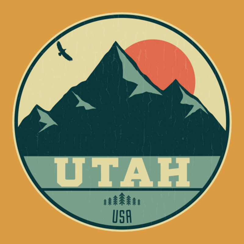 Utah Retro Mountain Badge Urban Heavy Tee by linhVisuals | Teevron