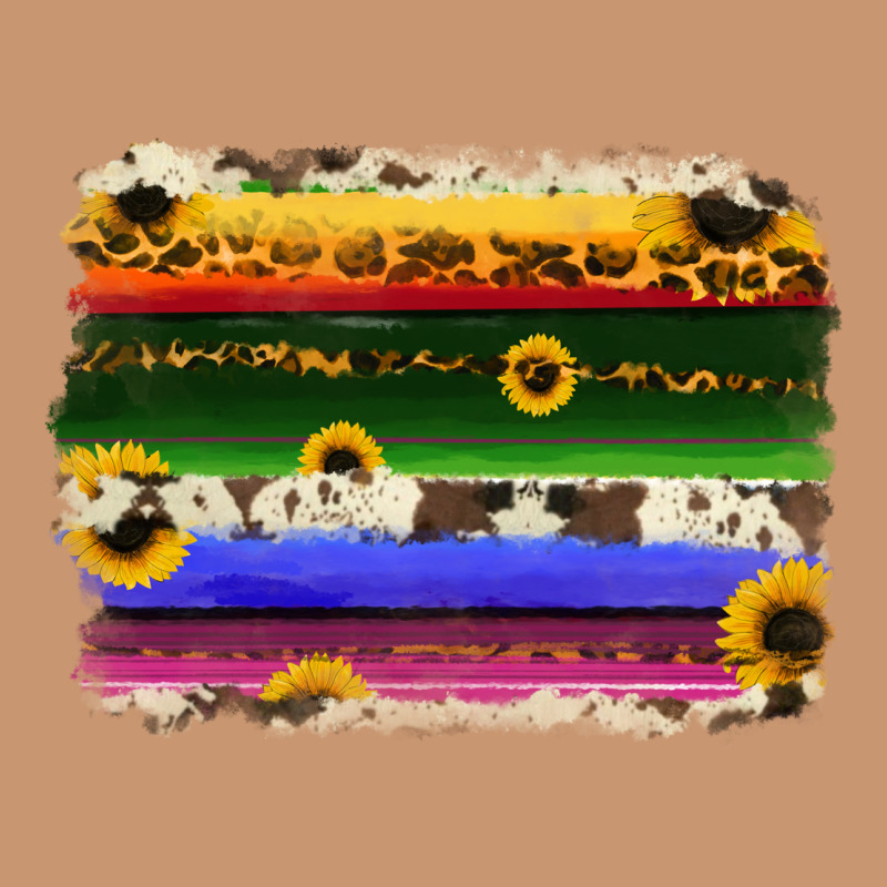 Serape Sunflowers Leopard Cowhide Background Heavyweight Hoodie by RanaPortraitStore | Teevron