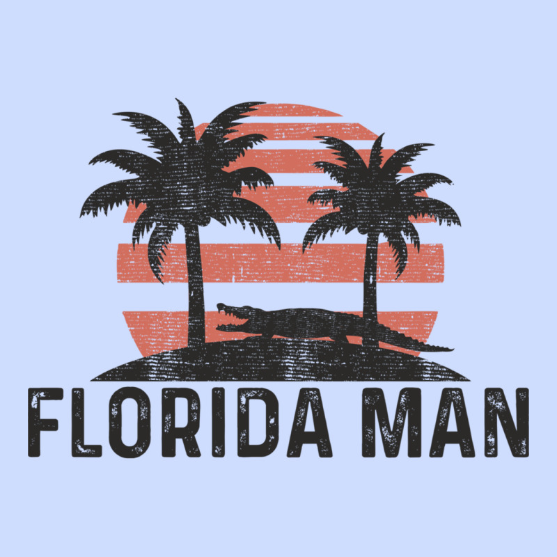 Florida Man State Funny Meme Vintage Palm Trees And Sunset Retro Sun Urban Heavy Tee by linhVisuals | Teevron