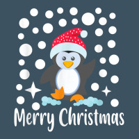 Penguin Merry Christmas With Snow Urban Heavy Tee | Teevron