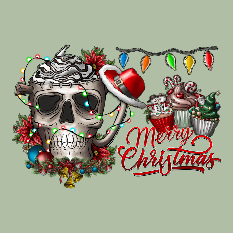 Merry Christmas  Skull Urban Heavy Tee by CowhideDigitalArt | Teevron