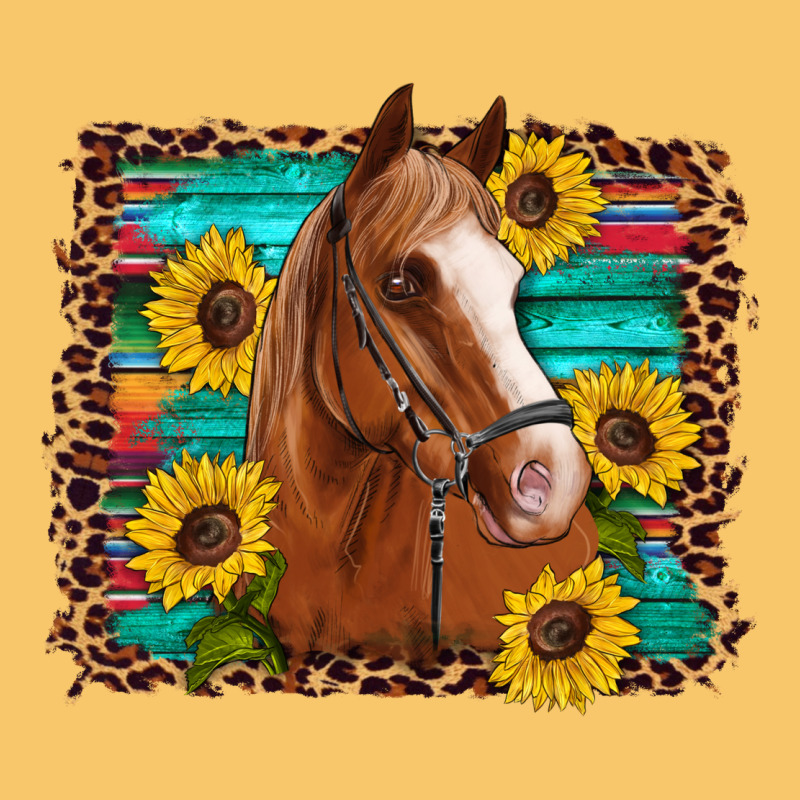 Horse Sunflowers Turquoise Wooden Serape Leopard Vintage Hoodie by Artiststas | Teevron