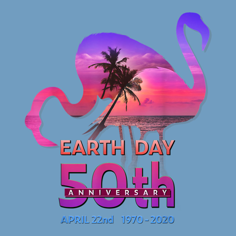 Earth Day 50th Anniversary Pink Flamingos Sunset Silhouette Urban Heavy Tee by linhVisuals | Teevron